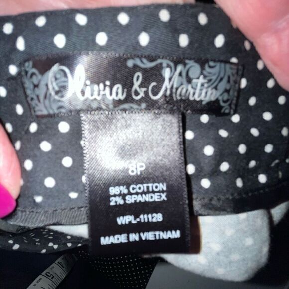Olivia & Martin black & white polka dot pants 8P - Picture 4 of 4
